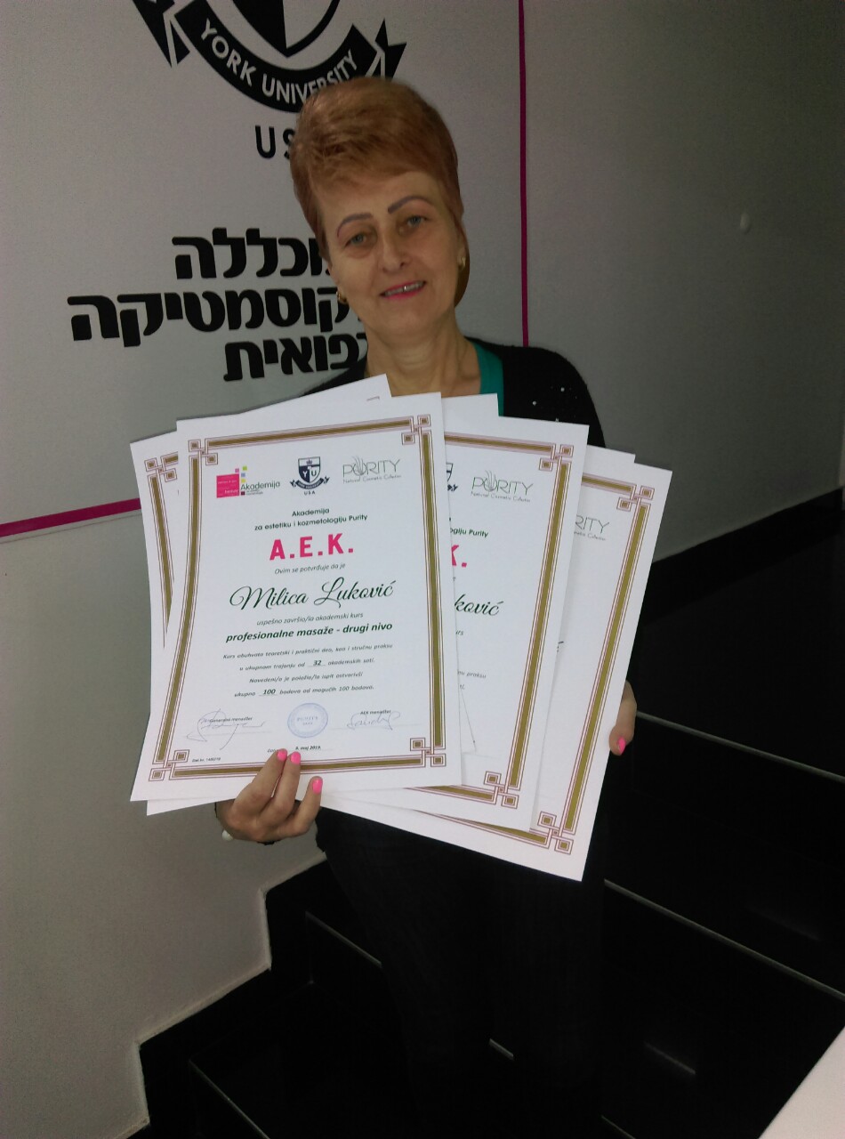 Milica Luković, akademski kurs profesionalne masaže II nivo